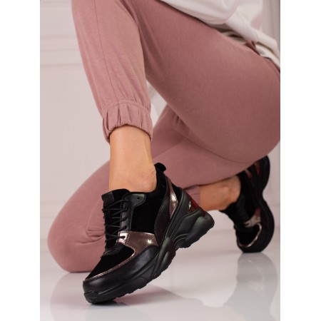 Laisvalaikio batai odiniai (-ės) moteriški juodi (-os) shelovet