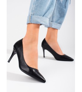Klasikiniai (-ės) moteriški juodi (-os) batai su kulnu shelovet