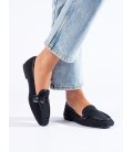 Moteriški elegantiški (-os) mokasinai juodi (-os) shelovet