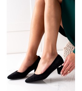 Elegantiški (-os) zomšiniai (-ės) batai moteriški juodi (-os) shelovet