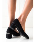 Elegantiški (-os) zomšiniai (-ės) batai moteriški juodi (-os) shelovet