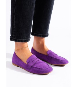 Zomšiniai (-ės) patogūs (-ios) žemakulniai batai moteriški violetiniai shelovet