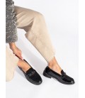 Juodi (-os) elegantiški (-os) mokasinai moteriški