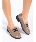 Ciemno mokasinai loafersyskórzaną wkładką