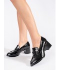 Juodi (-os) pusbačiai loafersy moteriški