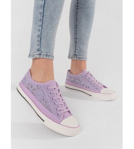 Violetiniai ažūriniai (-ės) laisvalaikio batai