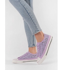 Violetiniai ažūriniai (-ės) laisvalaikio batai